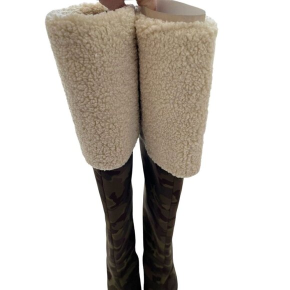 Good American Women Sz 7.5 Camouflage Sherpa Calf Thigh High Boots Sold Out NIB - Picture 5 of 11